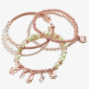 Green Pearl + Sea Charm Bracelets, Set of 3